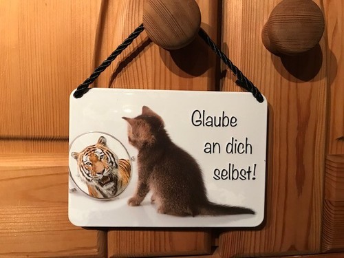 Blechschild glaube dich - blechschild, an