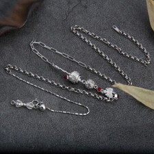 N27 Halskette tibetischer Stil Vajra Gebetsmühle buddhistisch Silber 925