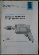 Bedienungsanleitung Multimax Bohrpistole HBM250/HBM250.1R DDR VEB MWM Kopie