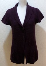 North Route Jacke kurzärmelig Strick- Cardigan wein-rot S 36 TCM 25% Schurwolle