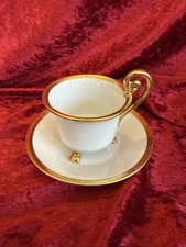 Antike Moccatasse Rosenthal Thomas Porzellan mit Goldrand Auf 3 Füßen Top