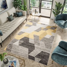 Teppich Modern Kurzflor Creme