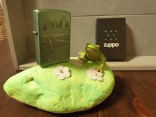 Zippo-Sturmfeuerzeug-USA-original-Golf-Golfer-Bradford PA-Grün-limited Edition