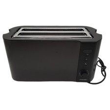 Arendo - Edelstahl Toaster Langschlitz 4 Scheiben, Defrost, wärmeisolierendes Ge