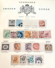 Schweden Sammlung mit guten Marken ab der Klassik 1855 - 1941 auf altem Vordruck
