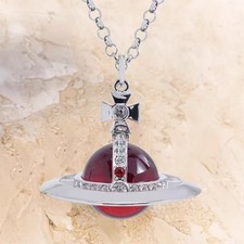 Damen Halskette 3D Red Orb