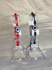 2x  Armband Knoten geflochtenes Makramee Freundschafts Symbol Nazar Auge Schmuck