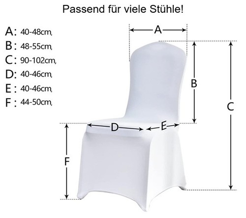 10x stretch stuhl husse weiß - 10x,