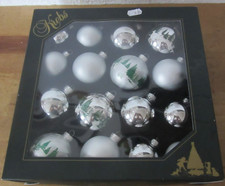 16 x Christbaumkugeln Krebs Lauscha silber  Glas Weihnachtsschmuck Weihnachten