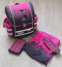 Mc Neill Schulranzen Ergo Light 912S, 4 teiliges Set, schwarze Katze