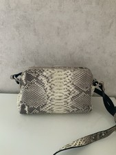 Damen Umhängetasche Handtasche Schultertasche Vero Pitone Echt Pythonhaut  Beige
