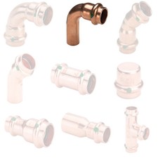 Kupfer Pressfittinge Profipress Bogen Muffe Kappe T-Stück Reduziermuffe Viega