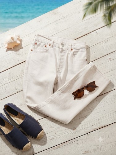 Levi 501 weiße jeans hose - 501,