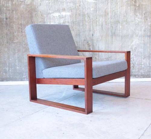 60er teak sessel - teak, neubezug
