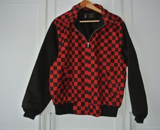 Harrington Jacke KING GEORGE Rot / Schwarz kariert Gr.L Surplus Kostum Fassing