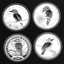 je 1 Unze Silber Kookaburra  2007, 2008, 2009 und 2010 = 4 Unzen Silber St.