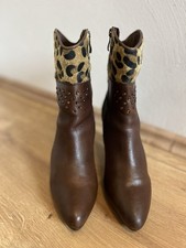 Caprice Stiefeletten Leder Stiefel Gr. 38,5 (5,5) braun Leo