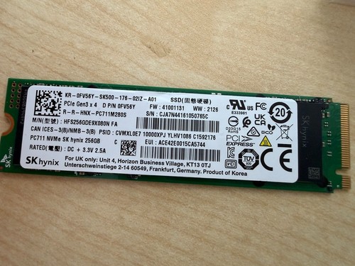 Hynix 256gb pcie nvme m - sk, m.2