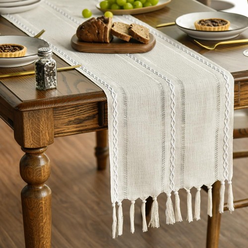 Tischläufer boho mit quasten - boho,