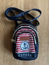 maritime Tasche mit Anker mit 3 Fächern zum umhängen, blau-rot-weiß 