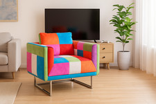 Würfel Sessel mit Verchromten