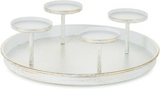 Adventskranz metall weiß rund - adventskranz,