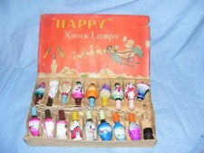 Vintage Weihnachten Figural Baumdekoration Glas Einige Arbeitszwiebeln Happy Bakelit