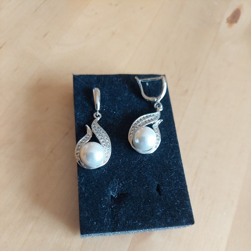 Ohrring silber große perle - ,