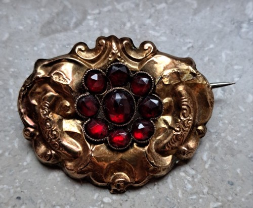 Antike biedermeier brosche 585 - brosche,