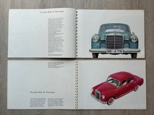 2x originaler Mercedes-Benz Prospekt 180 & 180D Ponton 1959 Katalog W120