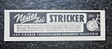 Stricker Fahrradfabrik , Brackwede. , Alte Reklame , 1953 , (A21)