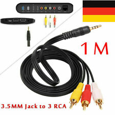 AV Kabel Adapter 3,5mm Klinkenstecker auf 3RCA Buchse Video Audio für TV DVD