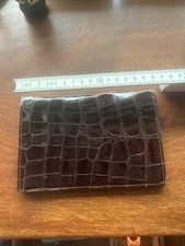 Krokodilleder Brieftasche,gebraucht, Braun, 60Ziger Jahre
