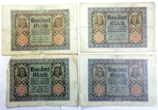 Reichsbanknoten, 4 x 100 Mark