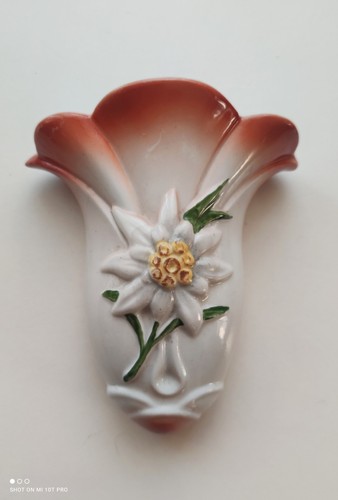 Vintage wandvase edelweiß - vintage,