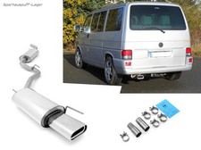 Fox Komplettanlage ab Kat VW T4 Bus 160x80mm flachoval eingerollt abgeschrägt