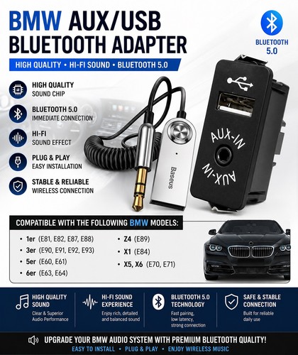 Bmw compatible bluetooth aux - bmw,