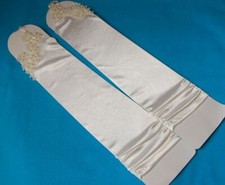 Brauthandschuhe Handschuhe Brautschleier weiß elfenbein rosa fingerlos  Fingern