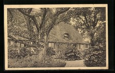 Damp bei Eckernförde, Reetdachhaus mit Garten, Ansichtskarte 1914 