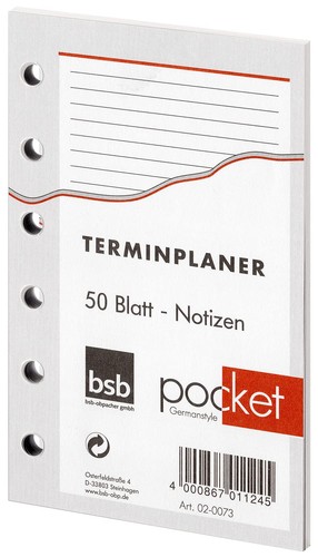 Ersatzeinlage notizen 6fach - ersatzeinlage,