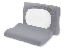 2x Bezug Spannbezug Bezug Orthopädisches Nackenkissen Baumwolle 50x70cm Grau