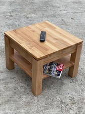 Beistelltisch Couchtisch  Kernbuche Massivholz Wohnzimmertisch mit Schubladen  G