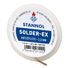 Entlötlitze 2,5mm Breite Spule mit 1,6m Länge Kupfer in Flußmittel getränkt