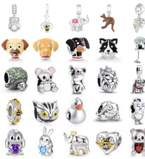 Charm Anhänger Silber 925 Schmuck Geschenk Armband Tiere Hund Katze Hase ? HOT