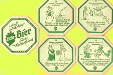 4 BIERDECKEL Eiche Bier, Kiel. Schleswig-Holsteinische Sprichwörter.