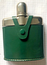 Flachmann aus Glas mit Ledermantel Jagdzubehör 50er Jahre W.-Germany