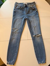 ZARA Destroyed Skinny /Slim Jeanshose Gr. 36 Blau Damen 