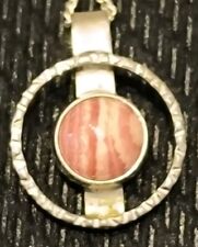 Vintage Silber Anhänger Von Katja Lührs Lübeck  Rhodochrosit Kette Länge 45cm