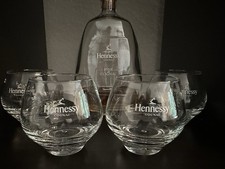 4x Hennessy Cognac Glas Tumbler Rund mit Blase 300ml