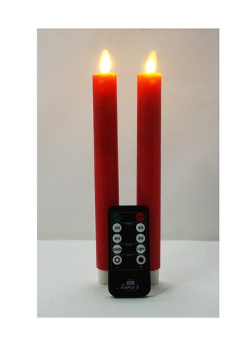 Led echtwachs stabkerzen rot - led,